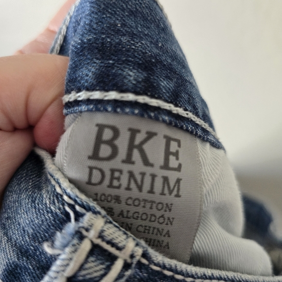 BKE DENIM SETH Distressed Denim Jeans Medium Wash Detailed Back Pockets Size 36R - Picture 17 of 17